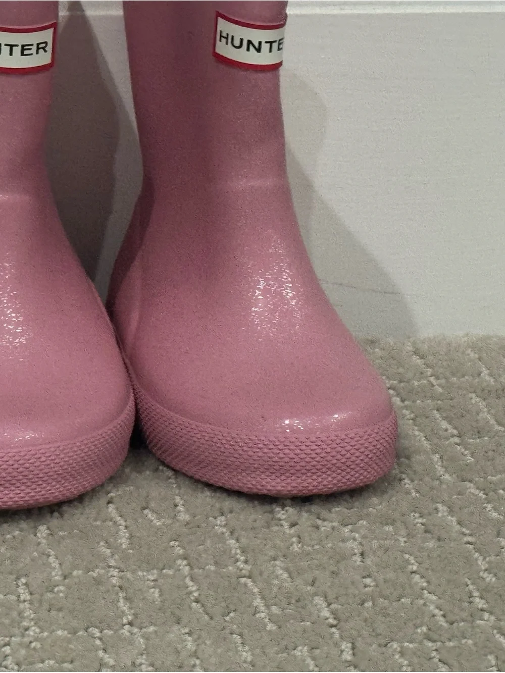 Hunter Glossy Pink Rubber Rain Boots